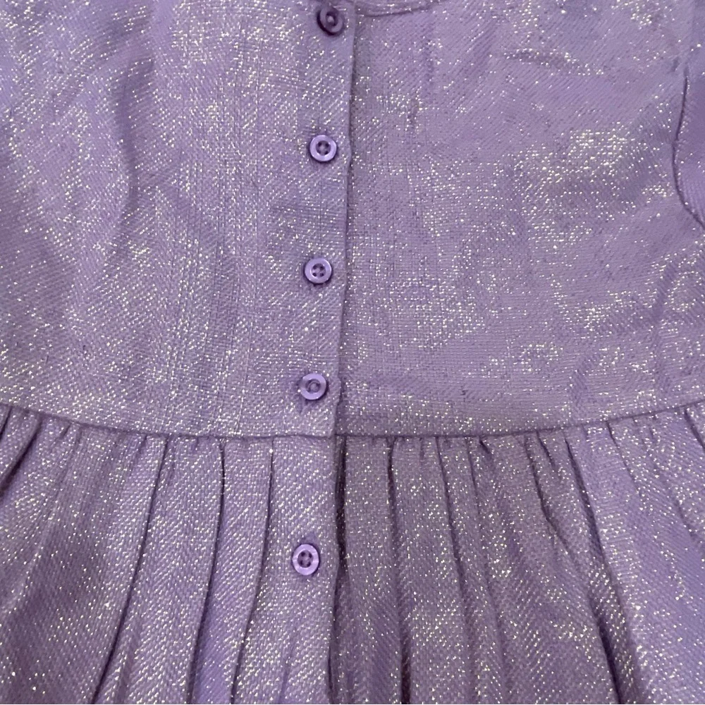 NWT Peek Girl’s Size 8 Dress Purple Gold Shimmer  Short Sleeves Metallic Easter